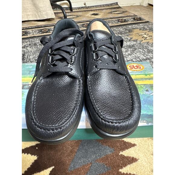 SAS  Bout Time Men\'s Comfort Tumbled Black Leather Shoe Size 7.5 M - NIB main image 4